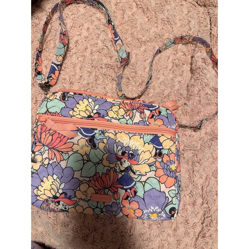 Vera Bradley Disney Triple Compartment Crossbody Minnie's Garden Party Floral